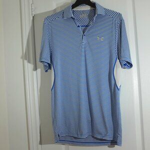 Under Armour Heatgear Regular coldblack blue Striped Polo Shirt Blue Men's M